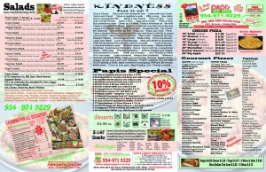 Papi's Menu Front